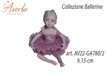 Ballerina Grande Seduta Rosa Antico In Porcellana Di Capodimonte H.15 Cm Collezione Ballerine Completa Di Astuccio Cilindro