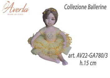 Ballerina Grande Seduta Giallo In Porcellana Di Capodimonte H.15 Cm Collezione Ballerine Completa Di Astuccio Cilindro