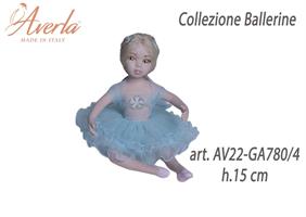 Ballerina Grande Seduta Azzurro Kristal In Porcellana Di Capodimonte H.15 Cm Collezione Ballerine Completa Di Astuccio Cilindro