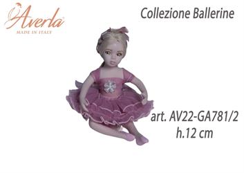 Ballerina Media Seduta Rosa Antico In Porcellana Di Capodimonte H.12 Cm Collezione Ballerine Completa Di Astuccio Cilindro