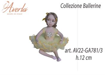 Ballerina Media Seduta Giallo In Porcellana Di Capodimonte H.12 Cm Collezione Ballerine Completa Di Astuccio Cilindro