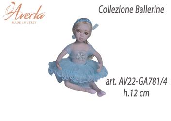 Ballerina Media Seduta Celeste Kristal In Porcellana Di Capodimonte H.12 Cm Collezione Ballerine Completa Di Astuccio Cilindro