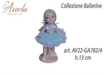 Ballerina In Piedi Piccola Celeste Kristal In Porcellana Di Capodimonte H.13 Cm Collezione Ballerine Completa Di Astuccio Cilindro