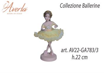 Ballerina In Piedi Media Giallo In Porcellana Di Capodimonte H.22 Cm Collezione Ballerine Completa Di Astuccio Cilindro
