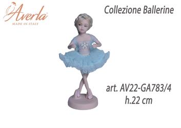 Ballerina In Piedi Media Azzurro Kristal In Porcellana Di Capodimonte H.22 Cm Collezione Ballerine Completa Di Astuccio Cilindro