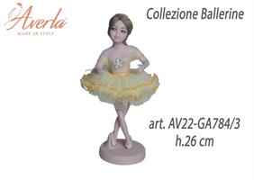Ballerina In Piedi Alta Giallo In Porcellana Di Capodimonte H.26 Cm Collezione Ballerine Completa Di Astuccio Cilindro