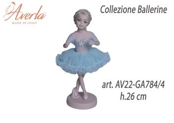 Ballerina In Piedi Alta Azzurro Kristal In Porcellana Di Capodimonte H.26 Cm Collezione Ballerine Completa Di Astuccio Cilindro