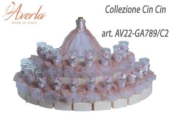 Cesto Con 20 Calici Princess Nude + Copribottiglie Collezione Cin Cin