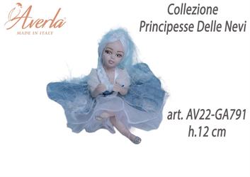 Principessa Delle Nevi Seduta Media H.12 Cm In Porcellana Di Capodimonte Completa Di Astuccio Cilindro Collezione Principesse Delle Nevi