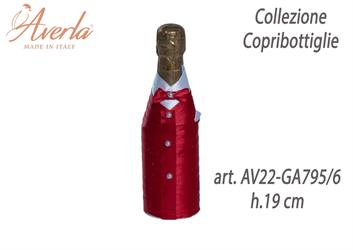 Copribottiglia Prince Rosso Completo Di Spumantino Maschio H.19 Cm Completo Di Shopper Collezione Copribottiglie