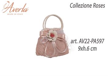Borsetta Con Rosa Piccola In Porcellana Di Capodimonte 9xh.6 cm Collezione Roses