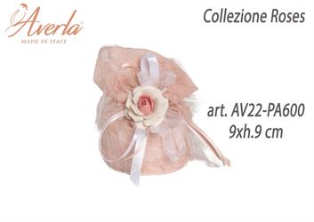 Cilindro Con Rosa Media In Porcellana Di Capodimonte 9xh.9 cm Collezione Roses
