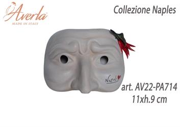 Maschera Pulcinella In Porcellana Di Capodimonte 11xh.9 Cm Completo Di Astuccio Cilindro Collezione Naples