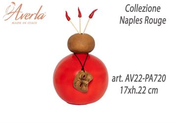 Profumatore Sfera Max Con Sfera Media Con Maschera In Porcellana Di Capodimonte 17xh.22 Cm Completo Di Astuccio Cilindro Collezione Naples Rouge