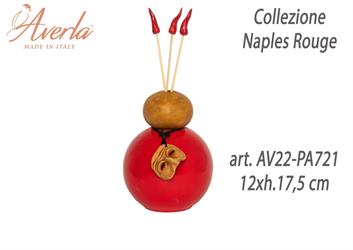 Profumatore Sfera Grande Con Sfera Piccola Con Maschera In Porcellana Di Capodimonte 12xh.17,5 Cm Completo Di Astuccio Cilindro Collezione Naples Rouge