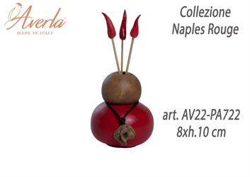 Sfera Media Con Sfera Piccola In Porcellana Di Capodimonte 8xh.10 Cm Completo Di Astuccio Cilindro Collezione Naples Rouge