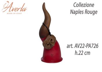 Corno Grande Con Maschera In Porcellana Di Capodimonte H.22 Cm Completo Di Astuccio Cilindro Collezione Naples Rouge