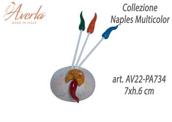 Profumatore Piccolo Con Maschera In Porcellana Di Capodimonte 7xh.6 Cm Completo Di Astuccio Cilindro Collezione Naples Multicolor