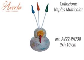 Profumatore Medio 2 Sfere Con Maschera In Porcellana Di Capodimonte 9xh.10 Cm Completo Di Astuccio Cilindro Collezione Naples Multicolor