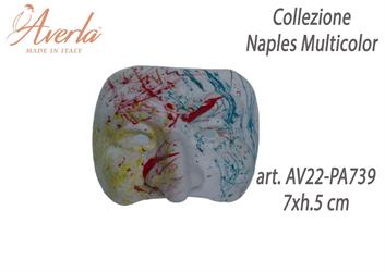 Maschera Piccola In Porcellana Di Capodimonte 7xh.5 Cm Completo Di Astuccio Collezione Naples Multicolor