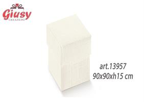 Scatola Fondo E Coperchio Decoro Seta Bianco 9x9xh.15 Cm 10*200