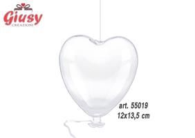 Cuore In Vetro Appendino, 12xh.13,5 Cm