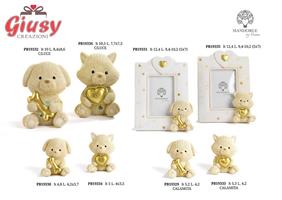 Gattino Lana Con Cuore Oro In Resina Con Luce Led h.10,5 Cm  2*36