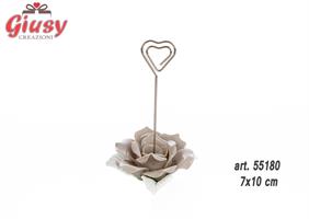 Segnaposto Fiore In Porcellana Beige 7x10 cm 6*72