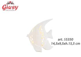 Pesce Porcellana Led 14,5x9,5xh.15,5cm 2*24