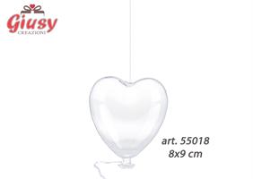 Cuore Vetro Appendino 8x9cm 6*144