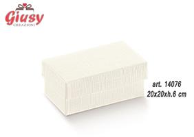 Scatola In Cartone Accoppiato Con Coperchio 20x20xH.6 Cm