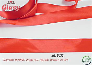 Nastro Doppio Raso Colore Rosso 4 X 2,5 Cm  5*100