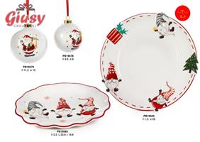Appendino Sfera di Babbo Natale In Ceramica H.10 Cm 3*24