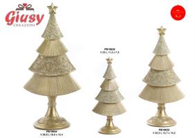 Albero Di Natale Stilizzato In Resina Colore Oro H.23 Cm 3*12