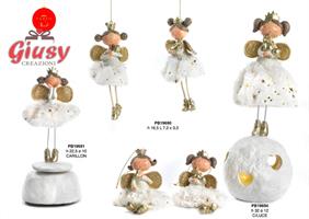 Appendino Fatina Spiritosa Con Animaleto In Resina 4 Assortite H.16,5 Cm 12*96