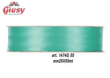 Nastro Doppio Raso Mm25x50 Metri Colore Light Tiffany