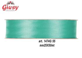 Nastro Doppio Raso Mm25x50 Metri Colore Light Tiffany
