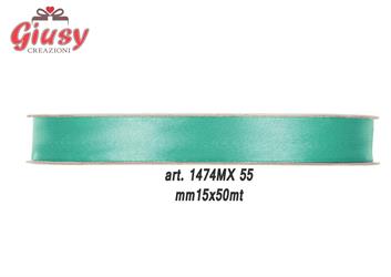 Nastro Doppio Raso Mm15x50 Metri Colore Light Tiffany