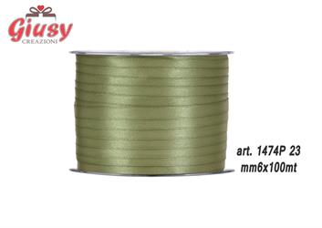 Nastro Doppio Raso Mm6x100 Metri Colore Sage