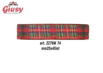 Nastro Scozzese Colore Rosso E Verde Mm25x45 Metri