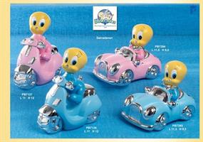 Salvadanaio Titty Baby Con Scooter Celeste 1X72 Cm H12x11