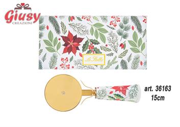 Taglia Pizza Bianco Con Decori Natalizi In Ceramica Completo Di Astuccio 15 Cm 1*36