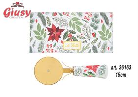 Taglia Pizza Bianco Con Decori Natalizi In Ceramica Completo Di Astuccio 15 Cm 1*36