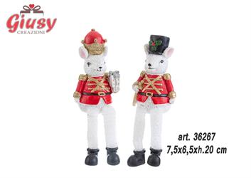 Topolino Natatlizio In Resina 2 Soggetti Assortiti 7,5x6,5xH.20 Cm 4*72