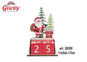 Datario Babbo Natale In Legno 11x5xH.17 Cm 6*24