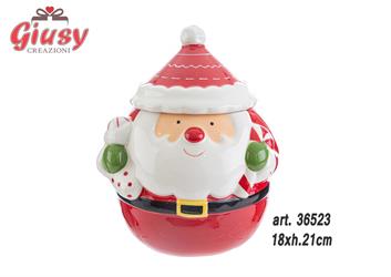 Scatola Raffigurante Babbo Natale In Ceramica 18xH.21 Cm 1*8
