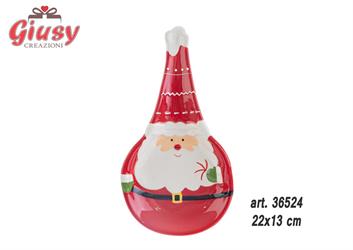 Poggiamestolo Raffigurante Babbo Natale In Ceramica 22x13 Cm 6*48