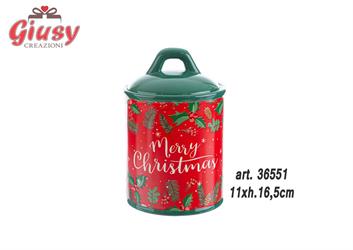 Scatola In Ceramica Con Scritta Merry Christmas Completa Di Astuccio 11xH.16,5 Cm 1*18