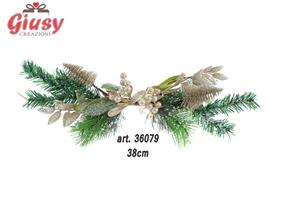 Tralcio Natalizio Con Glitter Oro 38 Cm 6*72