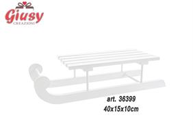 Slitta In Legno Colore Bianco 40x15x10 Cm 2*12